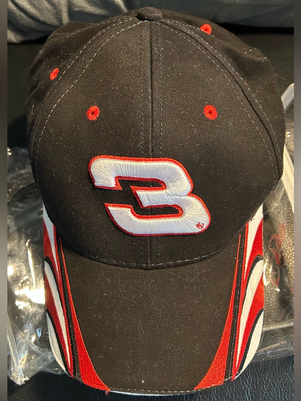 Vintage Chase authentic Dale Earnhardt Racing Number 3 Black & Red Baseball Cap